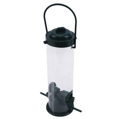 China Viable Plastic Classic Cylinder Seed Feeder Wild Bird Feeder for sale