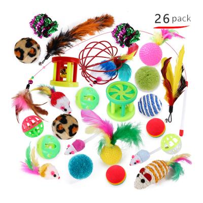 China 26 Pack Plastic Cat Toy Family Toy Pet Viable Supplier For Cats Plastic Cat Toy for sale