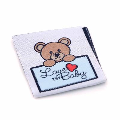 China Wholesale Customized Washable Durable Picture Children's Cartoon Plush Toy Knit Tag Woven Label for sale