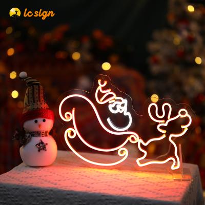 China 2021 Elk Indoor Outdoor Christmas Lights Decoration Holiday Ornaments Neon Decorative Christmas Lights for sale