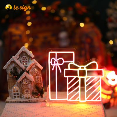 China Pattern Indoor Outdoor Decoration Gift Box Christmas Lights Decorations Holiday Party Neon Lights for sale