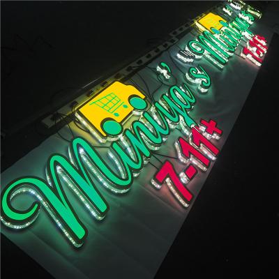 China Buildings LED illuminated 3d color changing side-punching business frontlit channel letter for sale