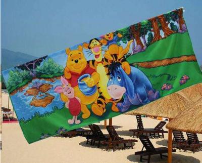 China Compressed Colorful And Comfortable Microfiber Kids Cartoon Compressed Digital Printing Beach Towel for sale