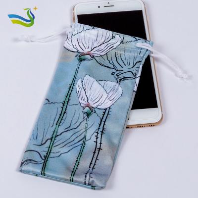 China Durable Cell Phone Case Wholesale Custom Printed 18*9cm Microfiber Phone Pouch for sale