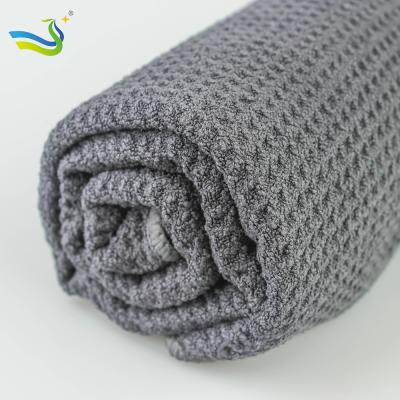 China QUICK DRY Microfiber Waffle Weave Car Towels Dark Gray Weight 350gsm for sale