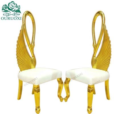 China Hotel Royal Reception Use Newlywed Design Swan King Chair Solid Wood Luxury Throne for sale