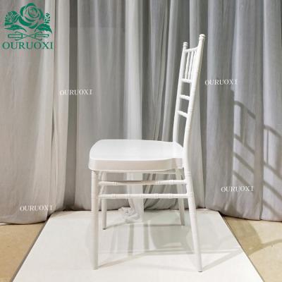 China Modern High Quality Hotel Event Banquet Wedding Furniture White Metal Chiavari Chair for sale