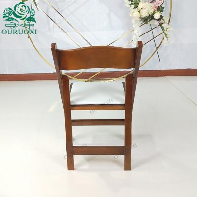 China Solid Wood Natural Wood Wedding Folding Vanguard Wimbledon Chairs With Padded Seat for sale