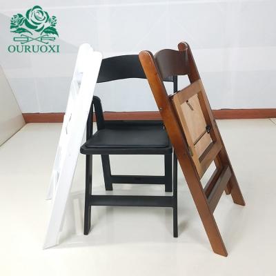 China Cheapest Morden Folding Chair Outdoor Wedding Plastic Wooden Chairs For Party Gathering Picnic for sale