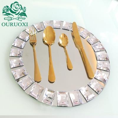 China Luxury Stocked Stainless Steel Gold Dinnerware Set Banquet Hotel Flatware Set Luxury Knife and Fork for sale