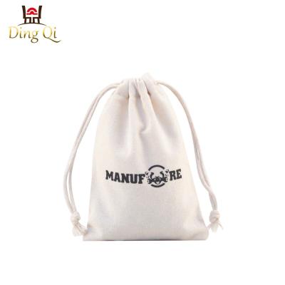 China Wholesale Custom White Bag Cotton Canvas Moisture Proof Logo Printed Drawstring Gift Bag for sale