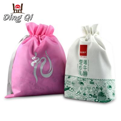 China Fashionable Custom Reusable Non Woven Gift Bag Drawstring Bag for sale