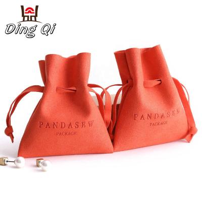 China Fashionable Promotional Mini Microfiber Drawstring Pouch For Jewelry With Logo for sale