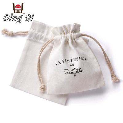 China Fashionable Custom Small Drawstring Cotton Bag Pouch For Jewelry for sale