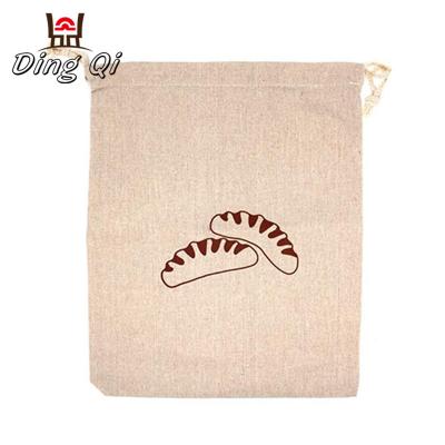 China Fashionable Wholesale Natural Canvas Drawstring Bags Custom For Bread for sale