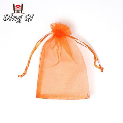 China Fashionable Customized Logo Mesh Gift Bags Organza Drawstring Pouch for sale