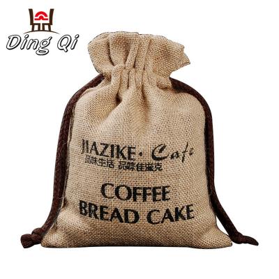 China Fashionable Wholesale Natural Burlap Drawstring Pouch Jute Bag for sale