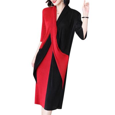 China Luxury plus size FXZ factory price fashion ladies evening dress sexy women long pleated maxi dress wholesale for sale