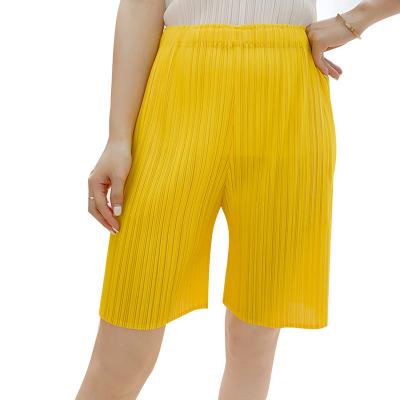 China Wholesale Custom FXZ QUICK DRY Summer Color Ladies Sheer Sweat Shorts Quick Dry Gym Casual Women Pleat Shorts for sale