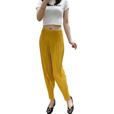 China FXZ New Design High Waist QUICK DRY Ladies Small Feet Pants Wholesale Casual Loose Pleated Muslim Women Harem Pants for sale