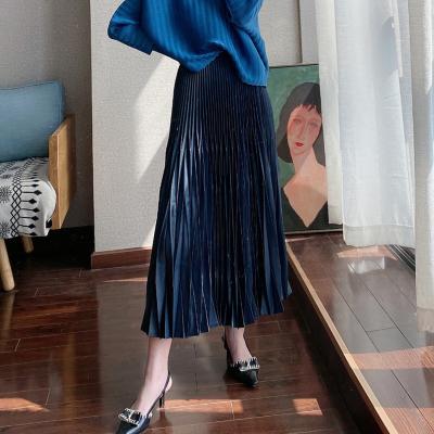 China Women Casual Long Maxi Pleated Skirt 2021 Wholesale White Plus Size FXZ High Waist for sale