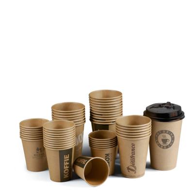 China Biodegradable Kraft Paper Cups For Hot And Cold Drinks Paperboard Coffee Paper Cup Kraft Paper for sale