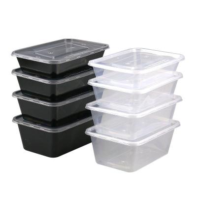 China Disposable PP Disposable Quick Plastic Takeaway Plastic Rectangular Box With Cover for sale