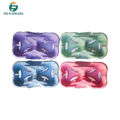 China Recycled Materials Pulp Fiber Colored Disposable Cup Holder For Caterer To Go Trolley 2 Cup Splittable Carrier for sale