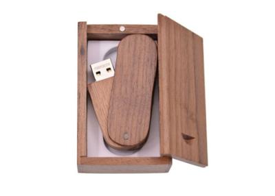 China 4GB 8GB 16GB USB Flash Drive Swivel Model , Walnut Block Wood USB 2.0 Flash Drive for sale