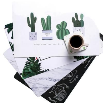 China Sustainable Customized Wholesale high quality UV printing color pattern plastic PP Placemat Coffee Dinner Eat Mat for restaurant home hotel for sale