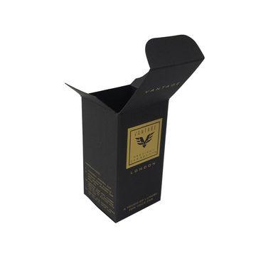 China Recyclable Factory customized high quality luxury cosmetic packaging folding boxes black kraft paper boxes for makeup perfume packing for sale