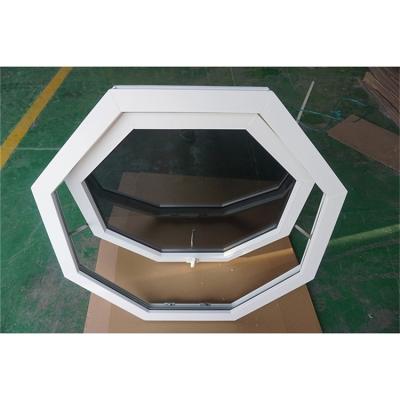 China Special Hexagon Folding Screen PVC Profile Frame Window PVC Shape Windows UPVC Windows With Double Tempered Glass for sale