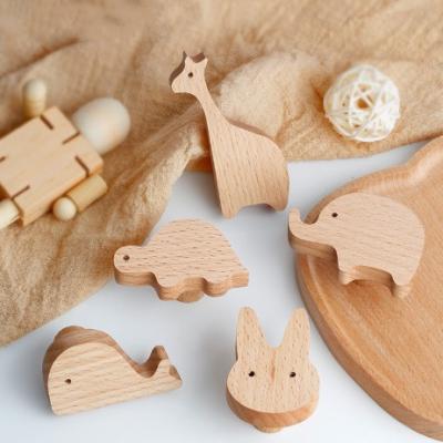 China Creative cartoon children's room animal closet door pull solid wood drawer cabinet cabinet door handle hooks for sale