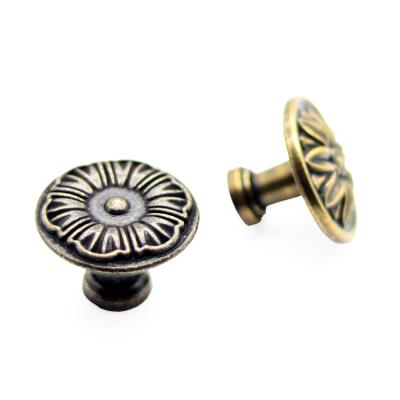 China 35mm Zinc Copper Knobs Aluminium Furniture Handles Retro Design With Screws for sale