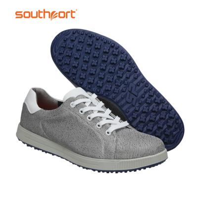 China Golf Play Golf Shoes Gray Colors High Quality Jacquard Weave Mens Golf Shoes for sale