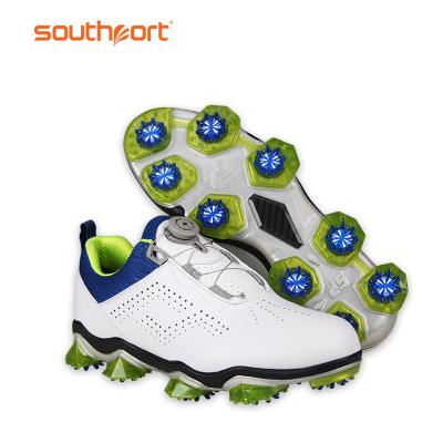 China Southport Rotal Golf Waterproof Leather Shoes for Men Waterproof Microporous Anti-Slip Golf Shoes for sale