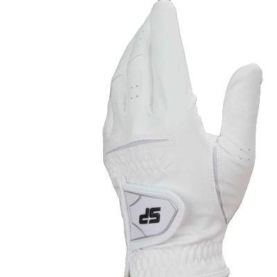 China Fashionable White Factory Custom Logo Printing Sheepskin Golf Men's Wearable Non-slip Strong Breathable Gloves for sale