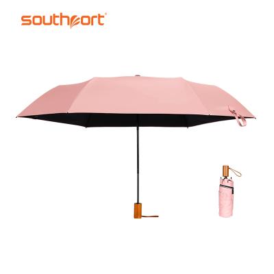 China Wind Resistance Southport UV Protection 5 Fold Wood Handle Golf Umbrella for sale