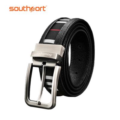 China Turn Causal Belt Color Buckle Cowhide Belt Men's Alloy Buckle Leather Belt for sale