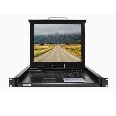 China Dual DC & AC Power 17 Inch 4 VGA Monitor Switch Port DC AC Power Input 1U LCD VGA KVM Supplement Dual VGA Input Output KVM Console usb for sale