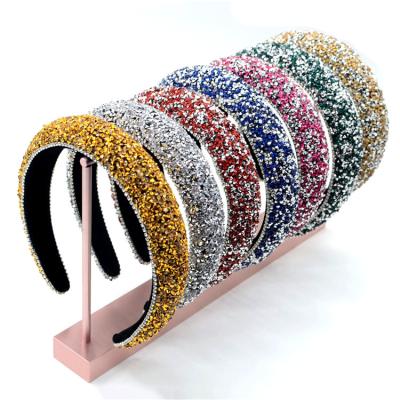 China 2021 Classic Women's Hair Jewelry Factory Wholesale Full Drill Sponge Trendy Headband Fashion Women's Hair Accessories From China for sale