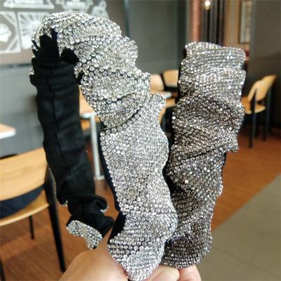 China 2021 Original Factory Designer Trendy Fashion Full Fashion Jewelry Rhinestone Folded Headbands Hair Accessories for Women and Girls for sale