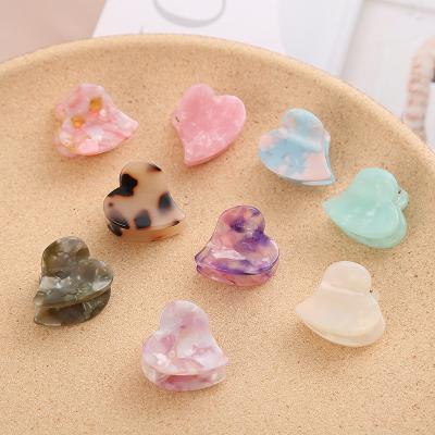 China 2021 Trendy Jewelry Fashion Hair Accessories Acetic Acid Hot Selling Multicolor Heart Shaped Hairpin For Girls for sale