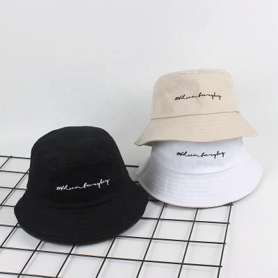 China Free shipping 2021 custom designer letter embroidery image instock logo sun hat adult outdoor bucket hats for sale