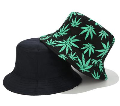 China All Over Print Designer Bucket Hats Famous Brands Leaf Bucket Hat Custom Print for sale