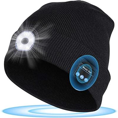 China COMMON free shipping instock winter warm led light beanie knitted hats winter warm cordless cap for sale