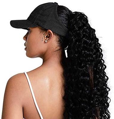 China COMMON custom 4 panel pony tail satin striped silky women short curly ladies exercise silk inside ponytail hat silk striped backless hat for sale