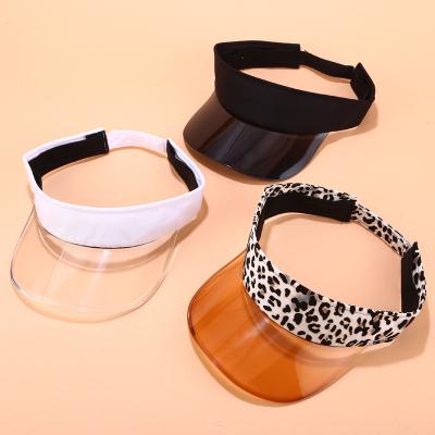 China breathable & Instock plastic transparent PVC sun visor hat viseras de plastico Para de sombrero sol leapard bare chest waterproof sunvisor hat free for sale