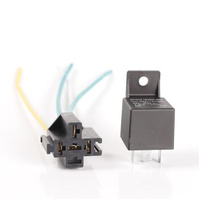 China Car Factory Price 12V DC 30A 40A 5pin Relays With Harness Plug Holder For Truck Marine Boats Auto Fan Cars for sale