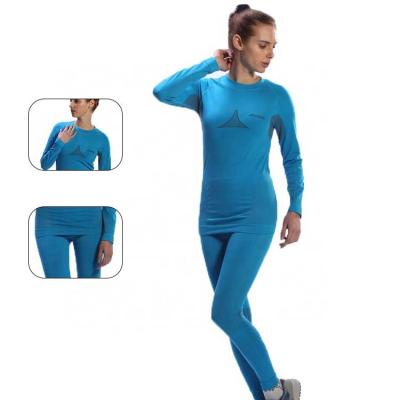 China Adult Thermal Fashionable Thermal Blue 600sets Sport Women's Passionate Long Thermal Underwear Set For Women for sale